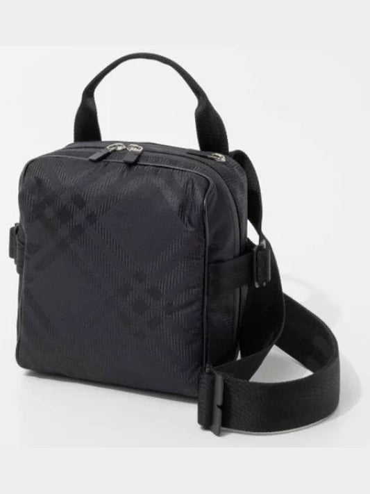 Check Pattern Zipper Messenger Bag Black - BURBERRY - BALAAN 2