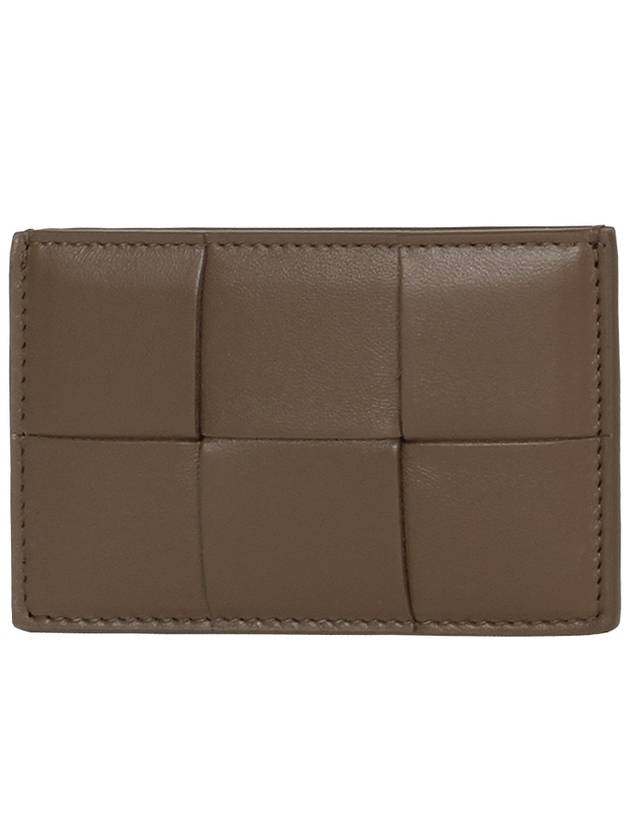 Intrecciato Lambskin Calfskin Card Wallet Taupe Grey - BOTTEGA VENETA - BALAAN 2