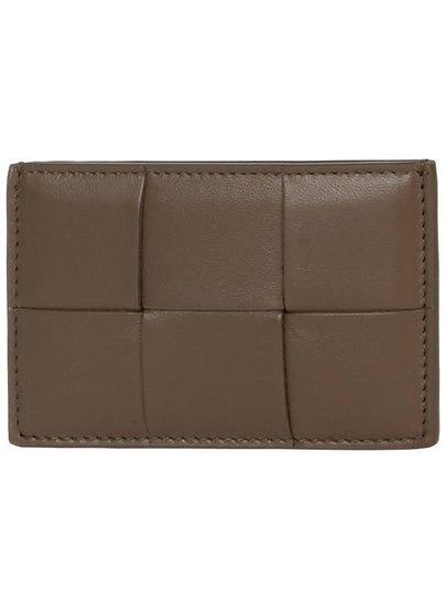 Intrecciato Lambskin Calfskin Card Wallet Taupe Grey - BOTTEGA VENETA - BALAAN 2