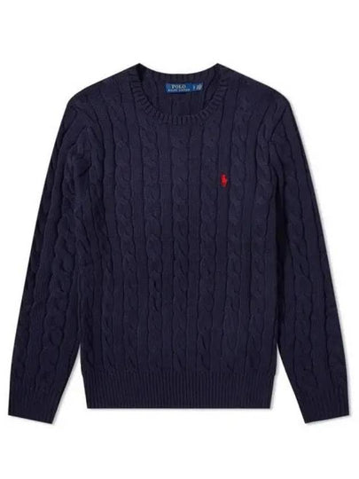 Embroidery Logo Cable Knit Top Navy - POLO RALPH LAUREN - BALAAN 2