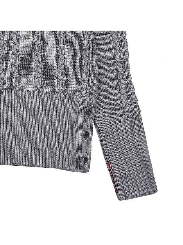 RWB Cable Wool Knit Top Grey - THOM BROWNE - BALAAN 8