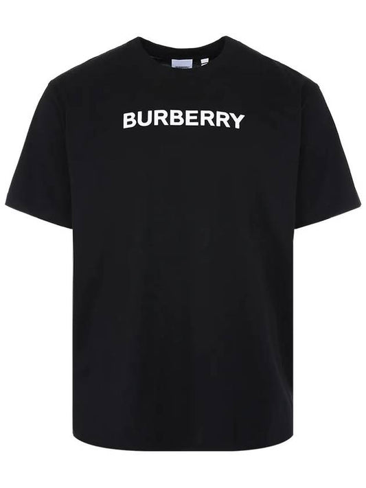 Logo Print Cotton Short Sleeve T-Shirt Black - BURBERRY - BALAAN 2