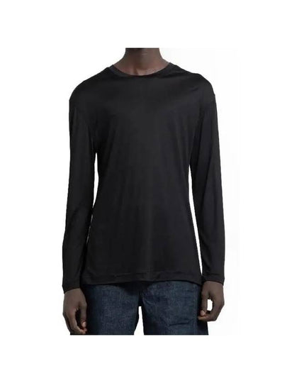 Short Silk Long Sleeve T-Shirt Black - LEMAIRE - BALAAN 2