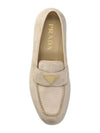 Triangle Logo Suede Leather Loafer Desert Beige - PRADA - BALAAN 6