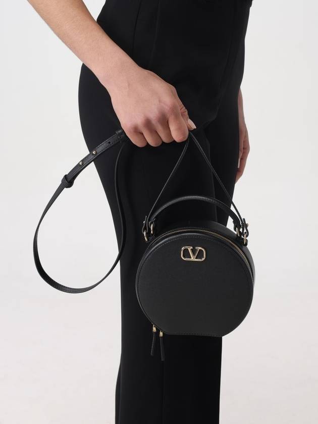 V Logo Signature Round Mini Bag Black - VALENTINO - BALAAN 3