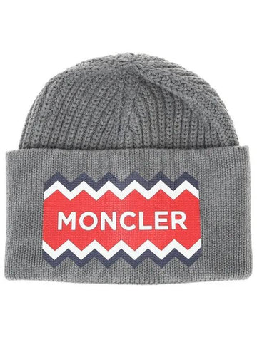 Painted logo knit beanie 9923450 969B9 930 - MONCLER - BALAAN 1