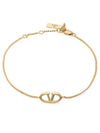 V Logo Signature Bracelet Gold - VALENTINO - BALAAN 3