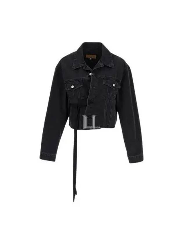 SS24 MM6 Margiela Frayed Hem Denim Jacket Black - MAISON MARGIELA - BALAAN 2