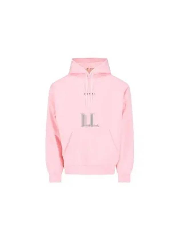 Logo Print Drawstring Hoodie Pink - MARNI - BALAAN 2