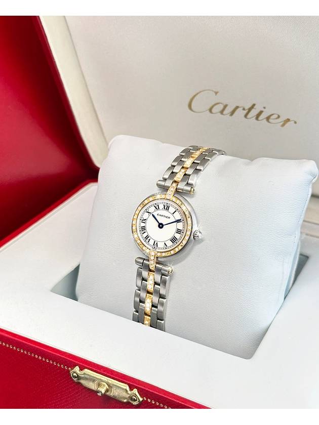 Panda Round White Roman Women s Diamond Combi Watch - CARTIER - BALAAN 2