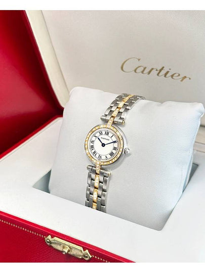 Panda Round White Roman Women s Diamond Combi Watch - CARTIER - BALAAN 2