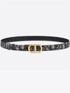 30 Montaigne Gold Hardware Jacquard Reversible Leather Belt Black Blue - DIOR - BALAAN 3