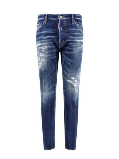 Ripped Cast Wash Cool Guy Straight Jeans Blue - DSQUARED2 - BALAAN 2