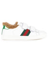 Fur Lined Web Low Top Sneakers White - GUCCI - BALAAN 1