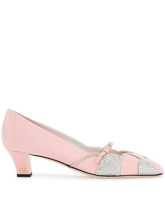 pink satin pumps with rhinestones - VALENTINO - BALAAN 1