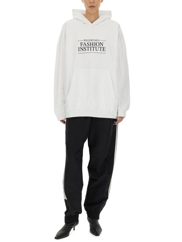 Fashion Institute Large Fit Hooded Top White - BALENCIAGA - BALAAN 3