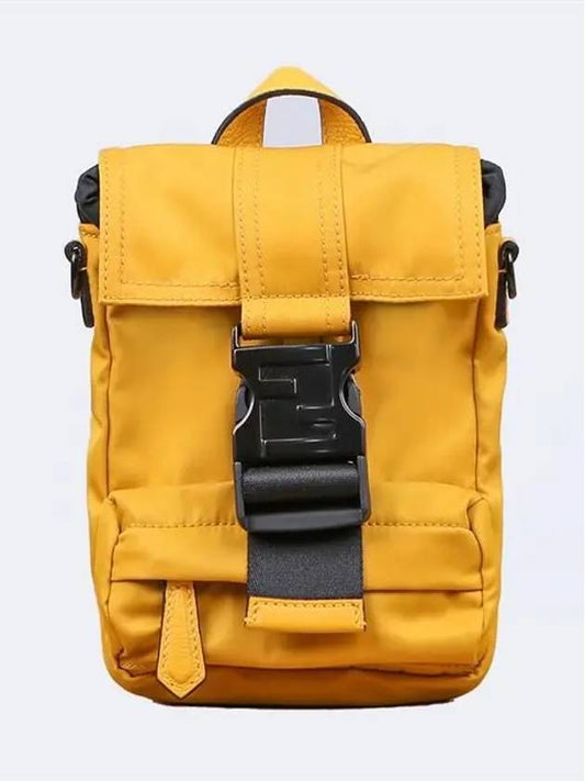 one shoulder nis mini backpack yellow - FENDI - BALAAN.