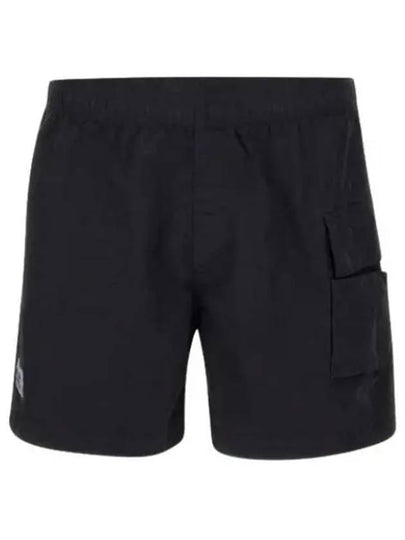 Flat Nylon Logo Patch Utility Swim Shorts Black - CP COMPANY - BALAAN 2