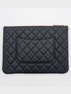 Medium Classic Clutch Bag Caviar Leather & Gold Black - CHANEL - BALAAN 3