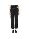 Belted Satin Straight Pants Nero - MAX MARA - BALAAN 3