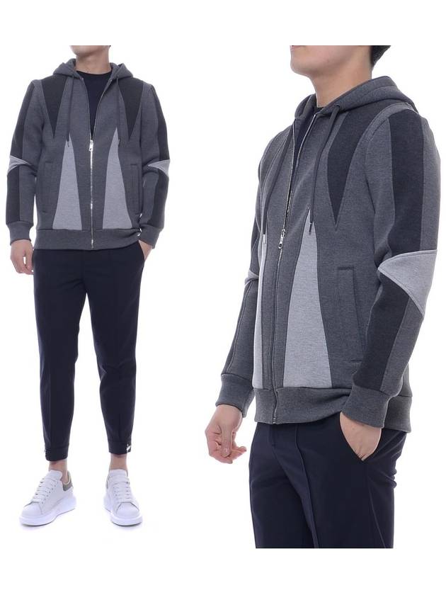 Men's Neoprene Zip-Up Hoodie Grey - NEIL BARRETT - BALAAN 2