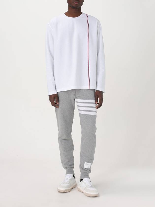 RWB Striped Cotton Long Sleeve T-Shirt White - THOM BROWNE - BALAAN 3