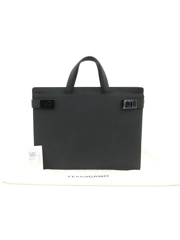 Men s Ferragamo 24 1258 Black Calfskin Gancini Buckle Briefcase gt Gangbuk used luxury goods - SALVATORE FERRAGAMO - BALAAN 3