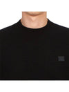 Face Patch Crew Neck Knit Top Black - ACNE STUDIOS - BALAAN 7