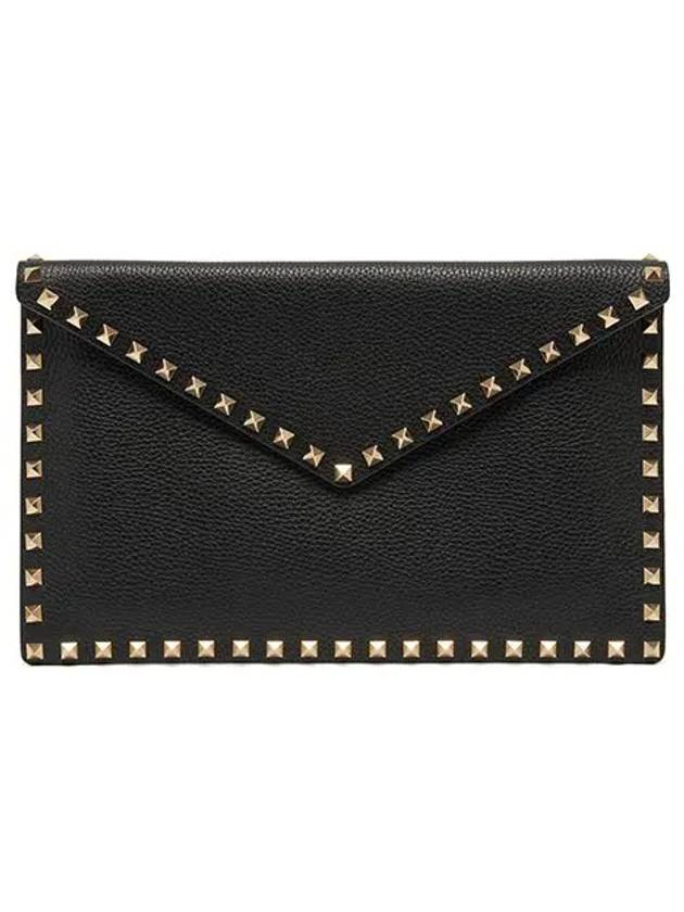 5W2P0P56 VSH 0NO P0P56 Rockstud Clutch Bag - VALENTINO - BALAAN 2