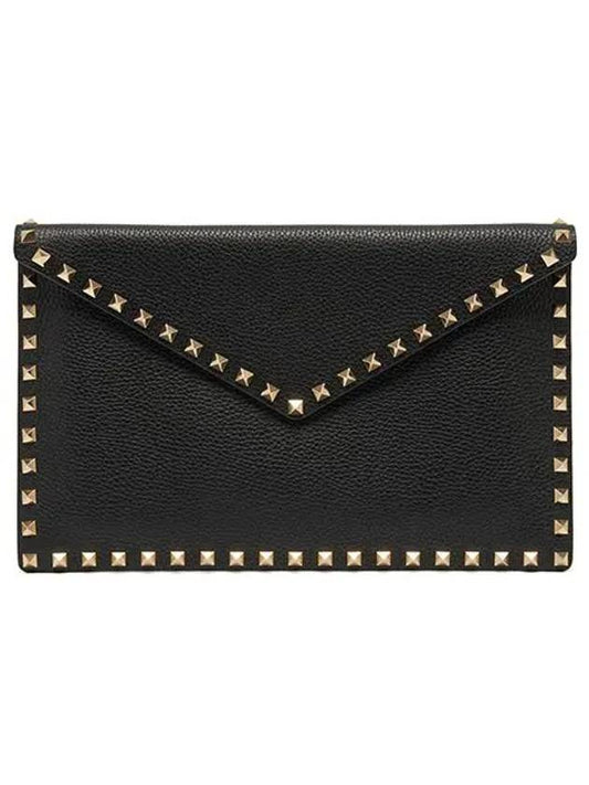 5W2P0P56 VSH 0NO P0P56 Rockstud Clutch Bag - VALENTINO - BALAAN 1