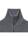 High neck zip up knit jacket gray - NOIRER - BALAAN 5