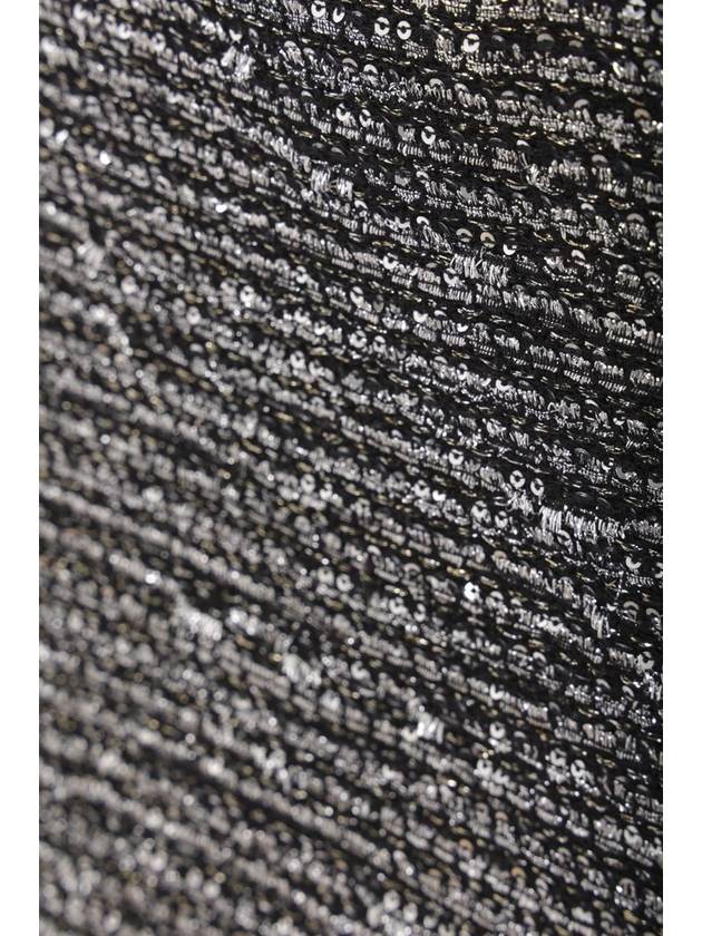 Striped Tweed Lamé A-Line Skirt Silver Black - GUCCI - BALAAN 5