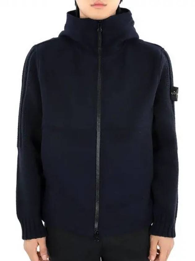 Panno Speciale Primaloft Insulation Technology Shetland Knit Hooded Jacket Marine Blue - STONE ISLAND - BALAAN 2