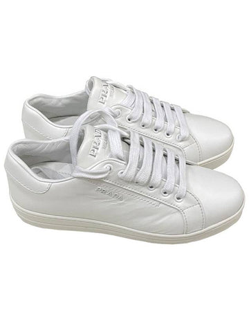 1E535L leather sneakers lettering white for display 230 35 5 - PRADA - BALAAN 1