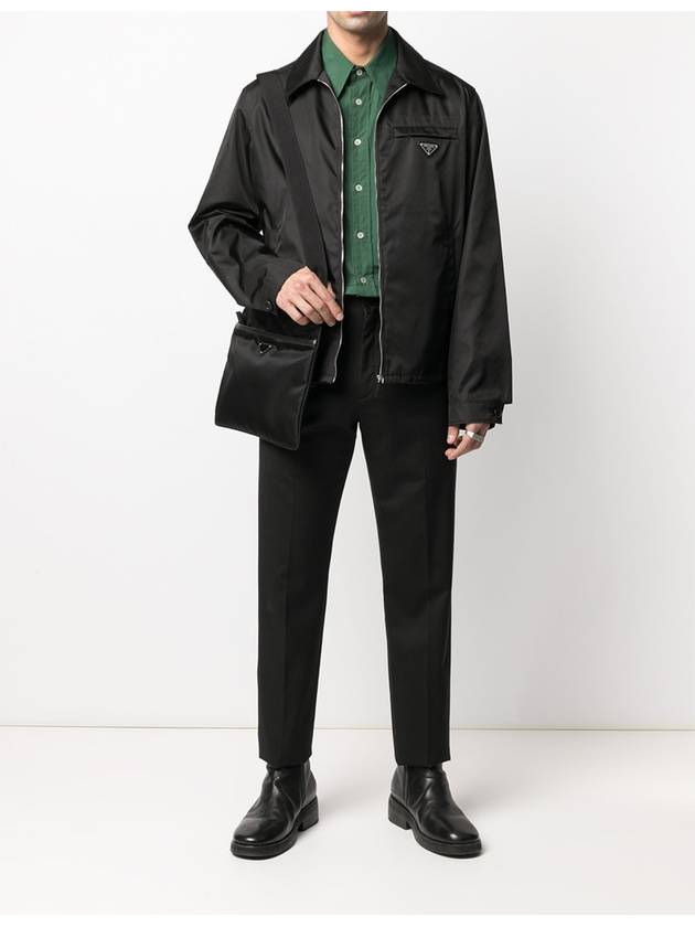 Re-Nylon Zip Up Gabardine Blouson Jacket Black - PRADA - BALAAN 3