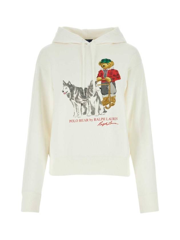 Bear Intarsia-Knit Hoodie White - POLO RALPH LAUREN - BALAAN 1