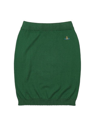 Women's ORB Logo Knit Bea Mini H Line Skirt Green - VIVIENNE WESTWOOD - BALAAN 1