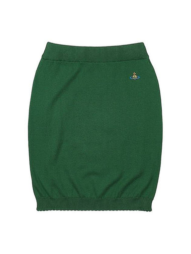 Women's ORB Logo Knit Bea Mini H Line Skirt Green - VIVIENNE WESTWOOD - BALAAN 1