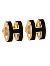 Mini Pop H Earrings Gold Noir Gold - HERMES - BALAAN 1