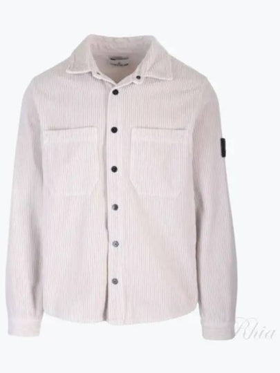 Cotton Corduroy 400 TC Over Long Sleeve Shirt Plaster - STONE ISLAND - BALAAN 2