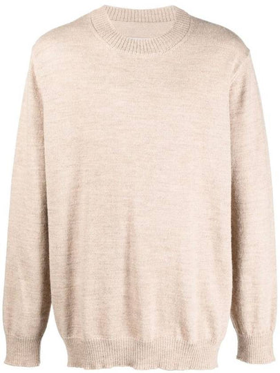 Signature Stitch Crew Neck Wool Alpaca Knit Top Beige - MAISON MARGIELA - BALAAN 2