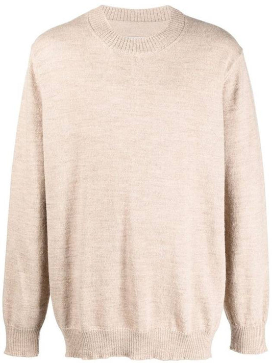 Signature Stitch Crew Neck Wool Alpaca Knit Top Beige - MAISON MARGIELA - BALAAN 2