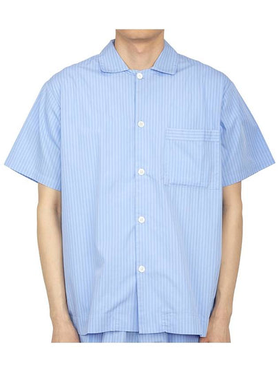 Poplin Pajamas Organic Cotton Short Sleeve Shirt Pin Stripe - TEKLA - BALAAN 2