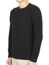 Crew Neck Lambswool Knit Top Charcoal - DRUMOHR - BALAAN 3