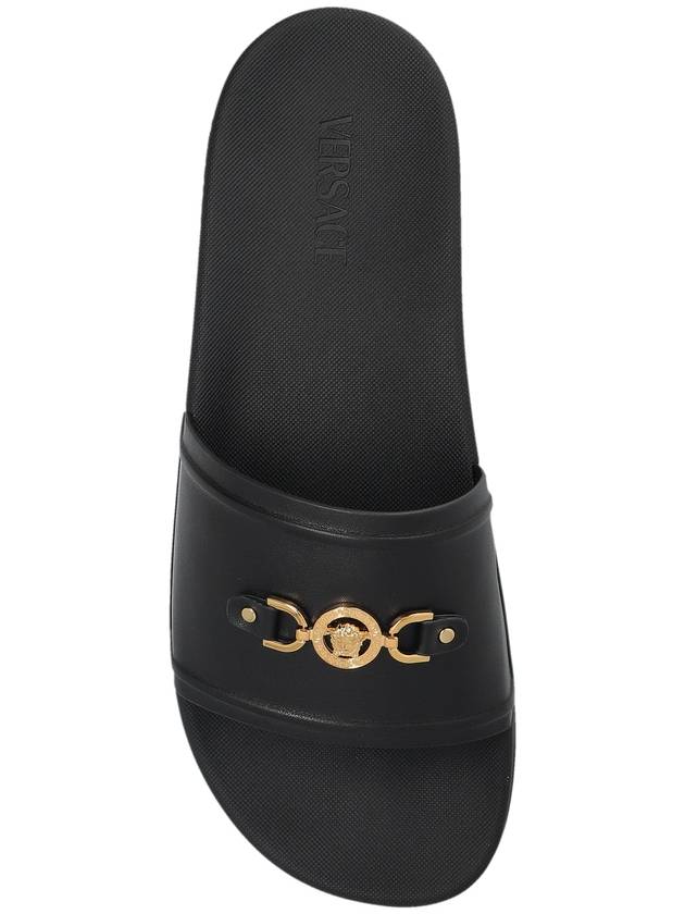 Versace Slides With Logo, Men's, Black - VERSACE - BALAAN 6