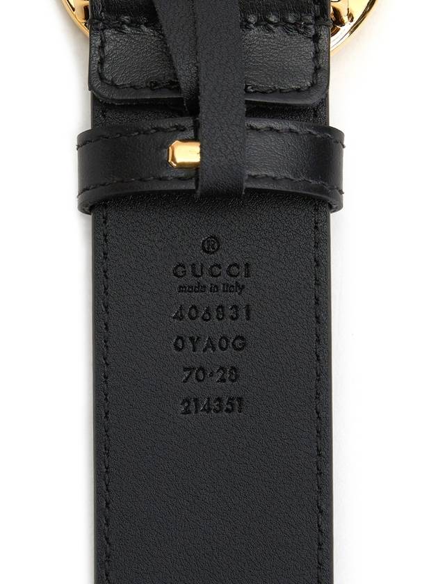 Double G Buckle Leather Belt Black - GUCCI - BALAAN 5