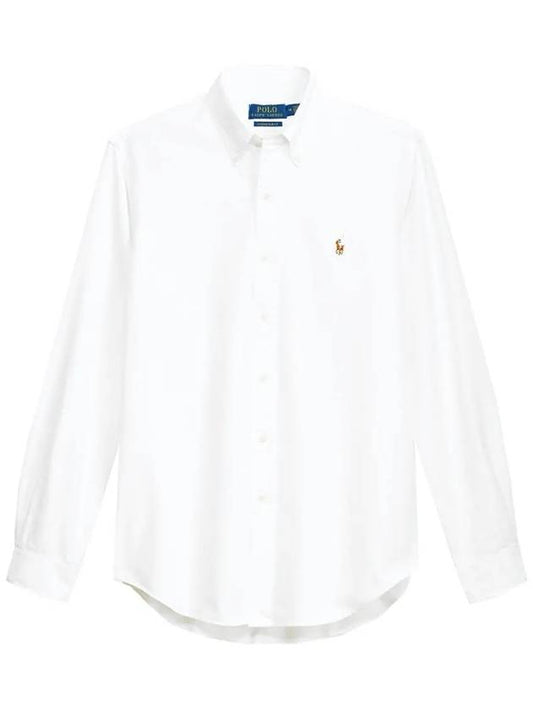 Men's Slim Fit Stretch Oxford Long Sleeve Shirt White - POLO RALPH LAUREN - BALAAN 2