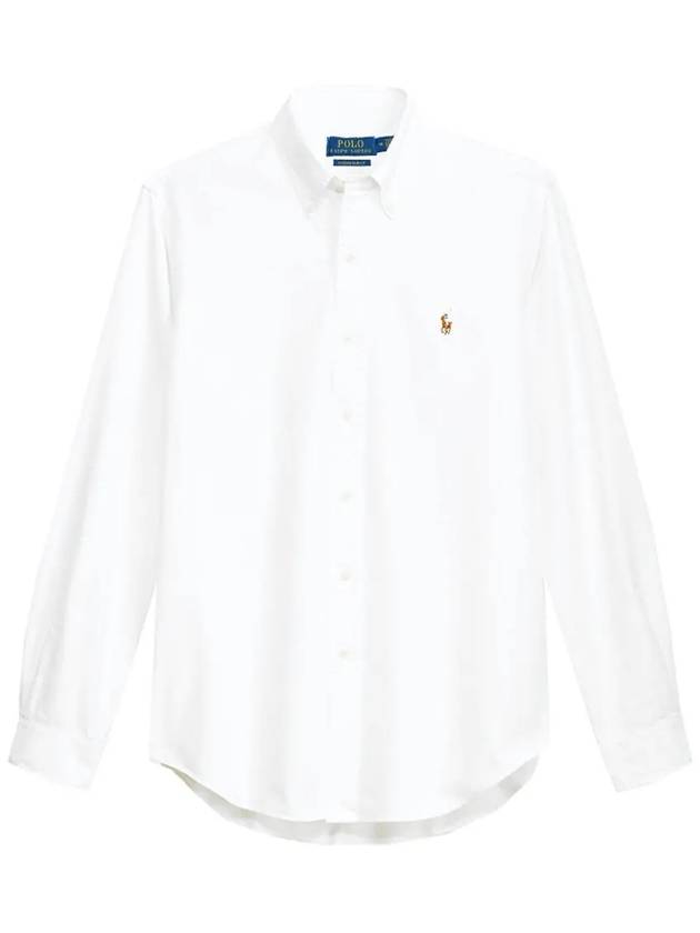 Men's Slim Fit Stretch Oxford Long Sleeve Shirt White - POLO RALPH LAUREN - BALAAN 2