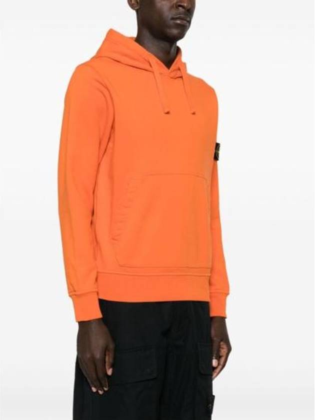 Logo Patch Drawstring Hoodie Orange - STONE ISLAND - BALAAN 6