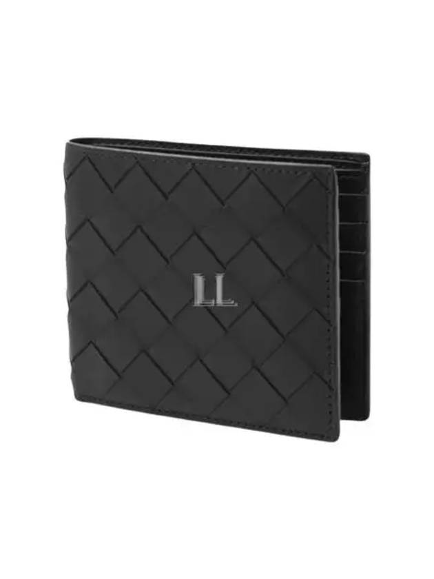 Intrecciato Leather Half Wallet Black - BOTTEGA VENETA - BALAAN 2